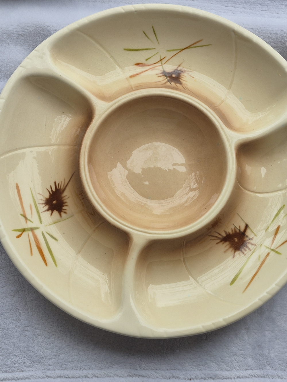 1961 Lane & Co Van Nuys Calif Pottery 3060 Divided Relish Tray